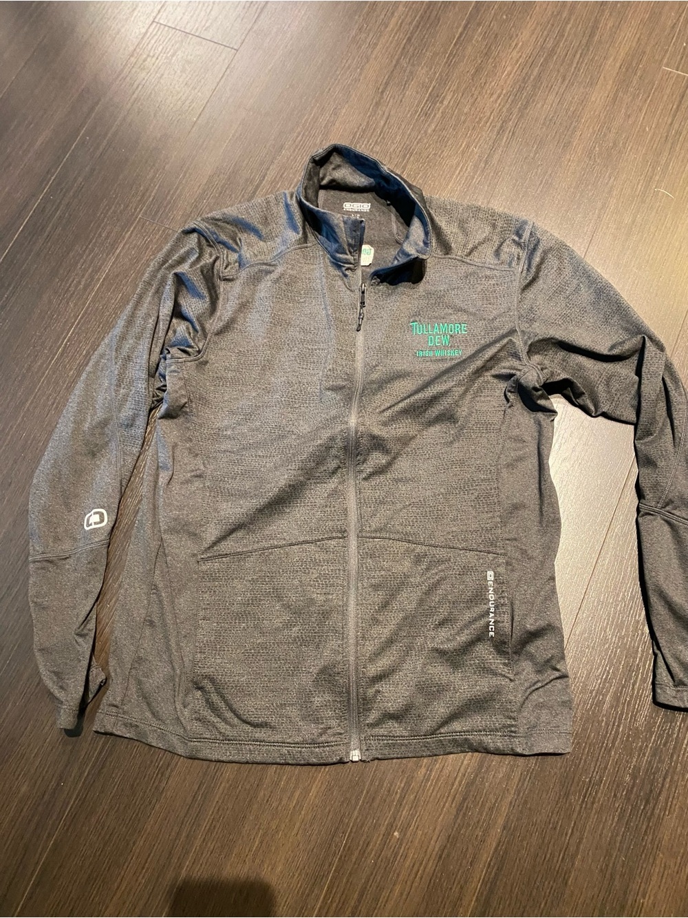 Tullamore Dew Large Gray Michigan State Go Green Go White Zip Up Extremely Rare